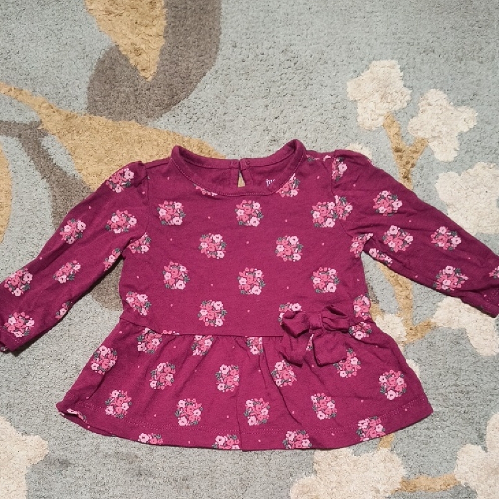 Carter's Purple Floral Long Sleeve Tee